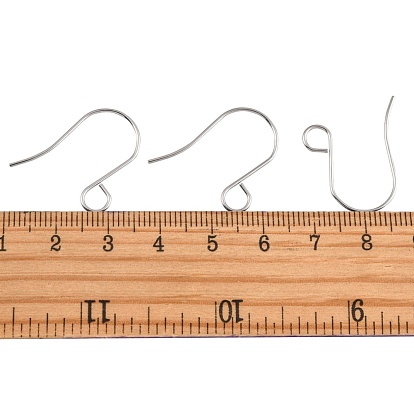 100Pcs 316 Stainless Steel French Earring Hooks, Flat Earring Hooks, Ear Wire, with Horizontal Loop