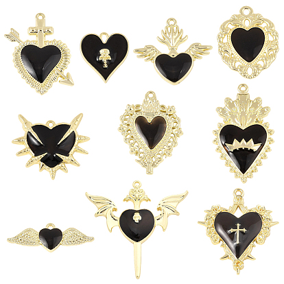 Подвески из эмали в готическом стиле, шарма сердца