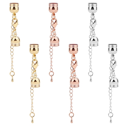 Brass Chain Extender, with Cord Ends and Lobster Claw Clasps