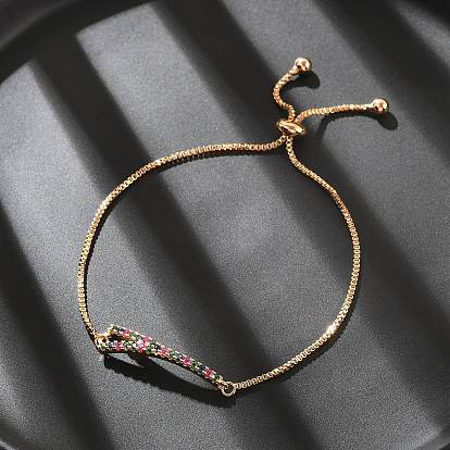 Браслеты-слайдеры с буквой y из латуни с микро-паве из кубического циркония, без кадмия и без свинца, долговечный