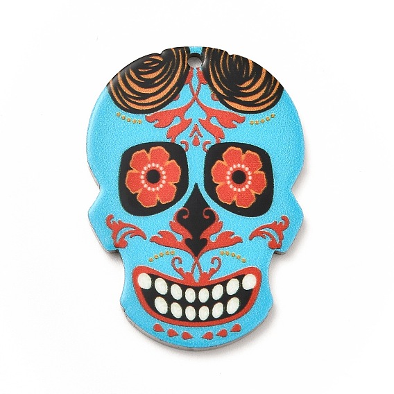 Печатные 201 подвески из сахарного черепа из нержавеющей стали, очарование Синко де Майо