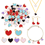 90 шт 6 стиль подвески из сплава эмали, шарма сердца