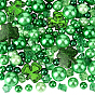 86Pcs 3 Styles Plastic Imitation Pearl Round No Hole Beads, with 12Pcs PP Plastic Clover Beads, 40Pcs Acrylic Imitation Ice Beads