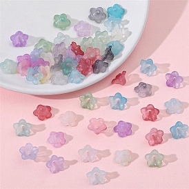 100Pcs Acrylic Bead Caps, Flower