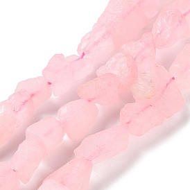 Brins naturels bruts de perles de quartz rose, nuggets