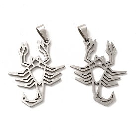 201 Stainless Steel Pendants, Scorpion Outline Charms