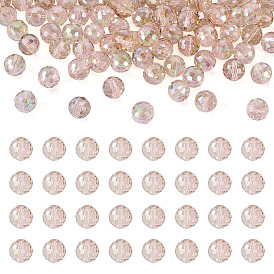 80стеклянные бусины с цветным покрытием AB, граненые круглые