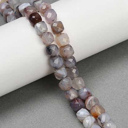 Природные Ботсвана агат бисер нитей, граненые, кубические