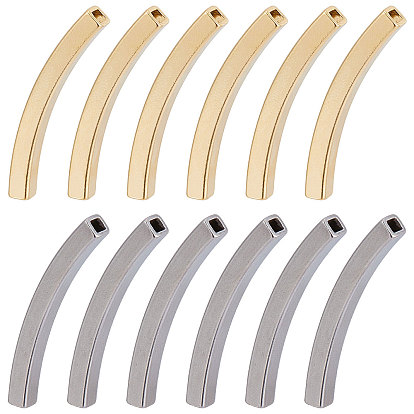 20шт. 2 цвета 304 бусины из нержавеющей стали, квадратное отверстие