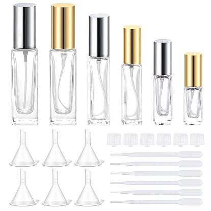 Стеклянный пустой распылитель, с пластиковым насосом, воронкой и капельницей