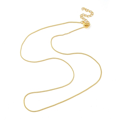 Rack Plating Brass Rope Chain Necklaces, for Beadable Necklace Making, Long-Lasting Plated, Lead Free & Cadmium Free