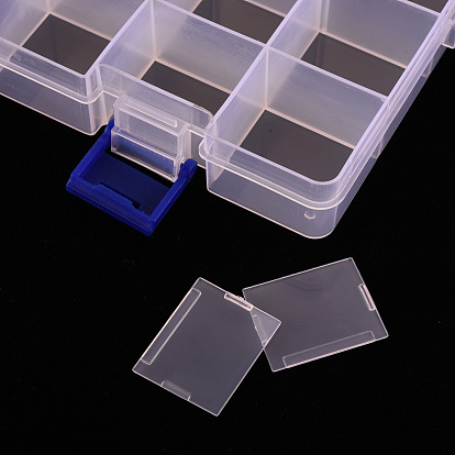 Polypropylene(PP) Bead Storage Container, 30 Compartment Organizer Boxes, with 5Pcs Adjustable Dividers, Rectangle