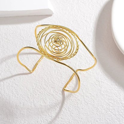 304 браслеты-манжеты из нержавеющей стали со стразами для женщин, цветок