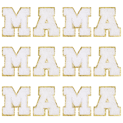 12 шт. 2 стили полиэстер вышивка нить приклеивание/пришивание заплаток, аппликации из ткани, буква а/м