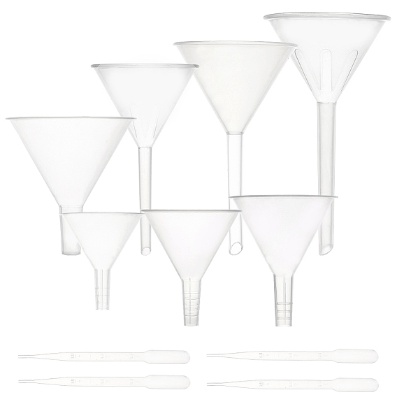 DIY Kits, with Plastic Funnel Hopper, for Water Bottle Liquid Transfer and 3ML Disposable Plastic Dropper