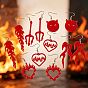 Boucles d'oreilles pendantes en acrylique pour Halloween, rouge