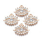 Alloy Pendants, with Rhinestone, Light Gold, Cadmium Free & Lead Free, Horse Charms Eye