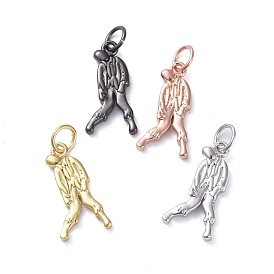 Brass Pendants, Long-Lasting Plated, Real 18K Gold Plated, Human