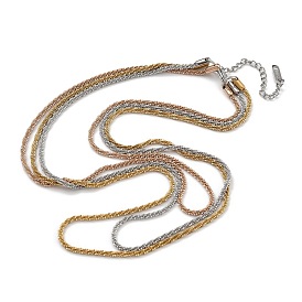 304 Stainless Steel Multi Layered Chain Necklaces