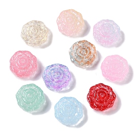 Baking Paint Glass Beads, Flower