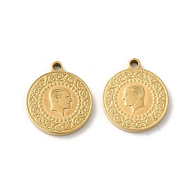 Ионное покрытие (ip) 304 подвески из нержавеющей стали, плоский круглый с человеческим обаянием