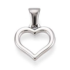 Полые 303 из нержавеющей стали кулоны, сердце прелести