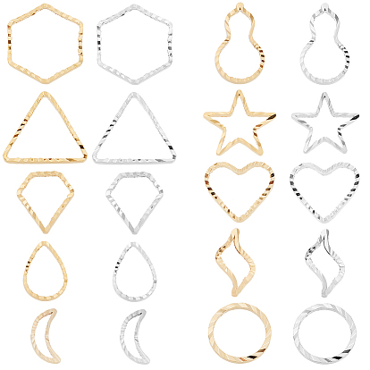 80шт 20 латунные соединительные кольца, долговечный, без кадмия и без свинца, шестиугольник и луна и звезда