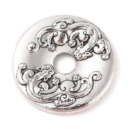 Сплавочные овальные бусины тибетского стиля , без кадмия и без свинца, плоские круглые с пи Xiu