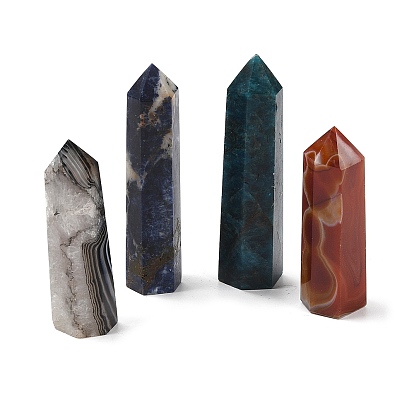 Башня натуральный драгоценный камень палочки из целебного камня, Декоры для медитации, терапии, балансировки энергии, шестиугольник призма
