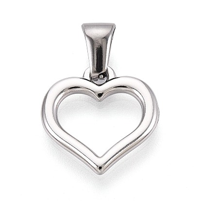 Полые 303 из нержавеющей стали кулоны, сердце прелести
