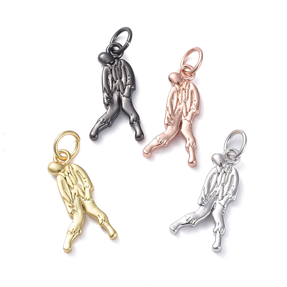 Brass Pendants, Long-Lasting Plated, Real 18K Gold Plated, Human