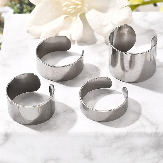 316 открытые манжетные кольца из хирургической нержавеющей стали, широкие кольца для женщин