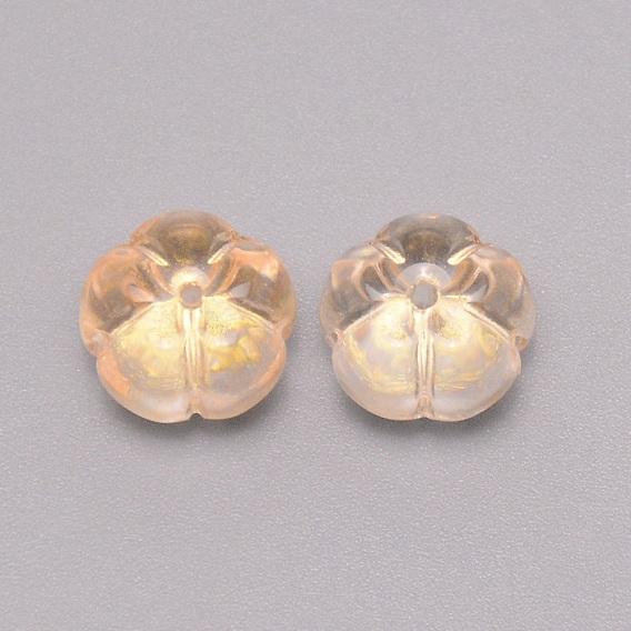 Autumn Theme Transparent Glass Beads, Pumpkin