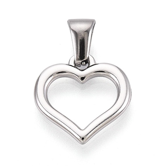 Полые 303 из нержавеющей стали кулоны, сердце прелести