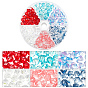 150Pcs 6 Colors Transparent Glass Beads, with Glitter Powder, Pumpkin