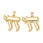 Brass Pendants, Rack Plating, Long-Lasting Plated, Lead Free & Cadmium Free, Real 18K Gold Plated