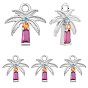 10Pcs Brass Micro Pave Cubic Zirconia Pendants, Coconut Tree Charms