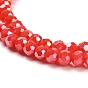 Supports de perles de verre opaques, couleur ab , à facettes (32 facettes), ronde