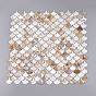 Natural Freshwater Shell Mosaic Tile Cabochons, Ginkgo Leaf, Flat Back