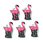 Opaque Resin Pendants, with Platinum Tone Iron Loop, Flamingo Shape