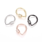 Brass Micro Pave Clear Cubic Zirconia Screw Carabiner Lock Charms, for Necklaces Making, Teardrop