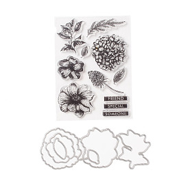Clear Silicone Stamps and Carbon Steel Cutting Dies Set, for DIY Scrapbooking, Photo Album Decorative, Cards Making, Stamp Sheets