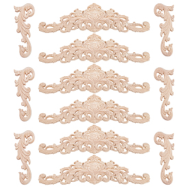 2 стили резьба по дереву накладка аппликация ремесло, украшение дома, цветок