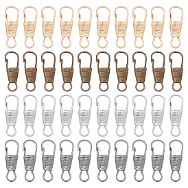 200Pcs 5 Colors Iron Key Clasp Finding, Snap Clasps, Wire Wrapped, Calabash/Gourd