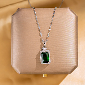 Fashionable Green Perfume Bottle Pendant Necklace - Elegant, Unique, Delicate, Trendy