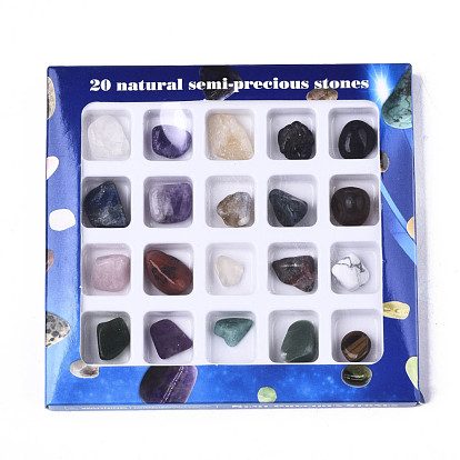 Natural Mixed Gemstone Beads, Tumbled Stone, Vase Filler Gems, No Hole/Undrilled, Nuggets