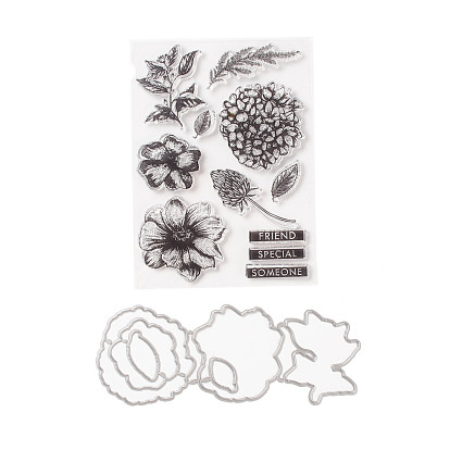 Clear Silicone Stamps and Carbon Steel Cutting Dies Set, for DIY Scrapbooking, Photo Album Decorative, Cards Making, Stamp Sheets