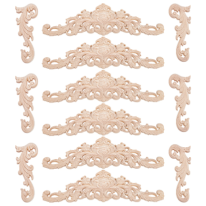 2 стили резьба по дереву накладка аппликация ремесло, украшение дома, цветок