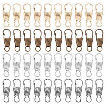 200Pcs 5 Colors Iron Key Clasp Finding, Snap Clasps, Wire Wrapped, Calabash/Gourd