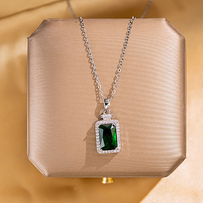 Collar con colgante de botella de perfume verde de moda - elegante, , delicado, de moda